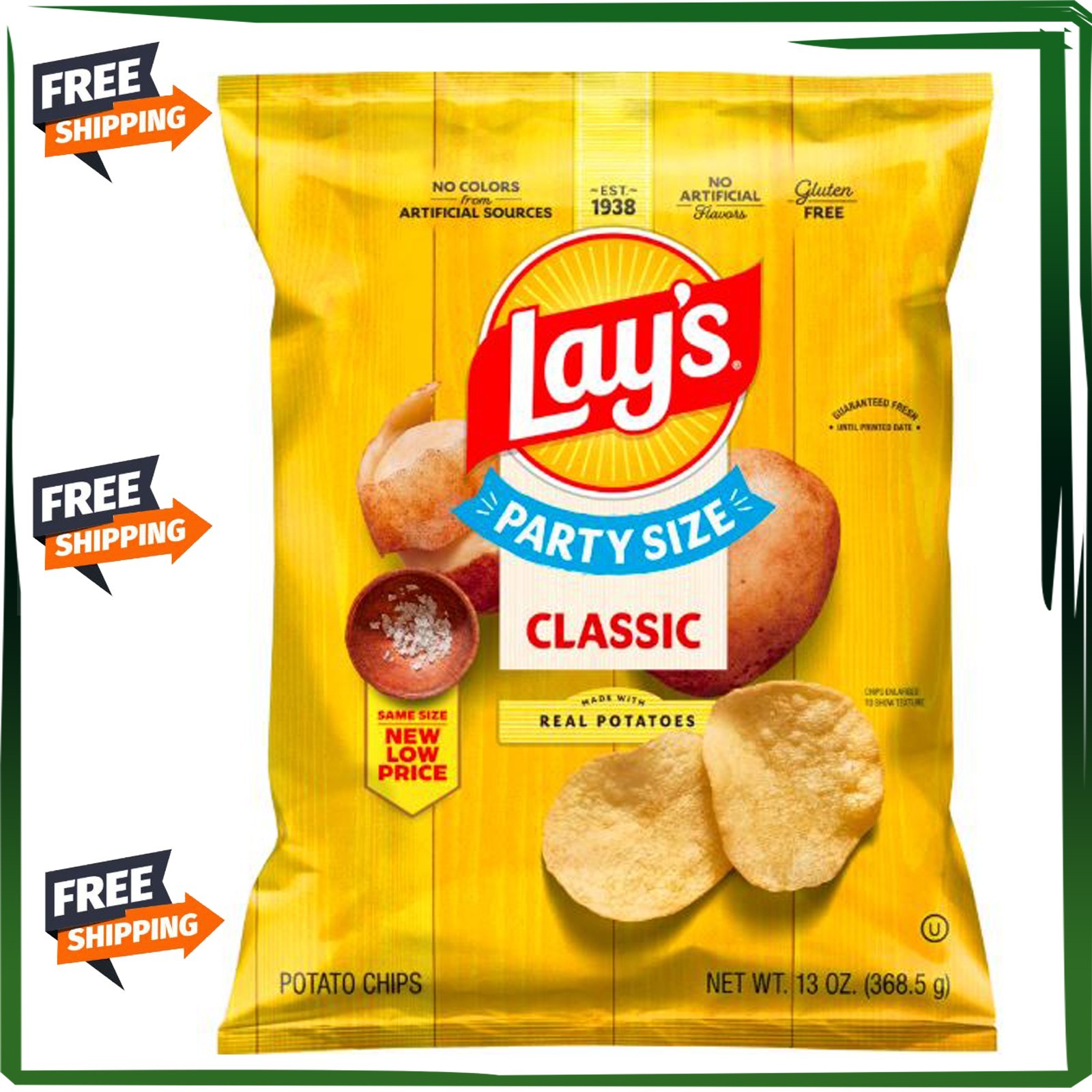 Lay’s Classic Potato Chips, Party Size, 13 oz Bag Free Shipping