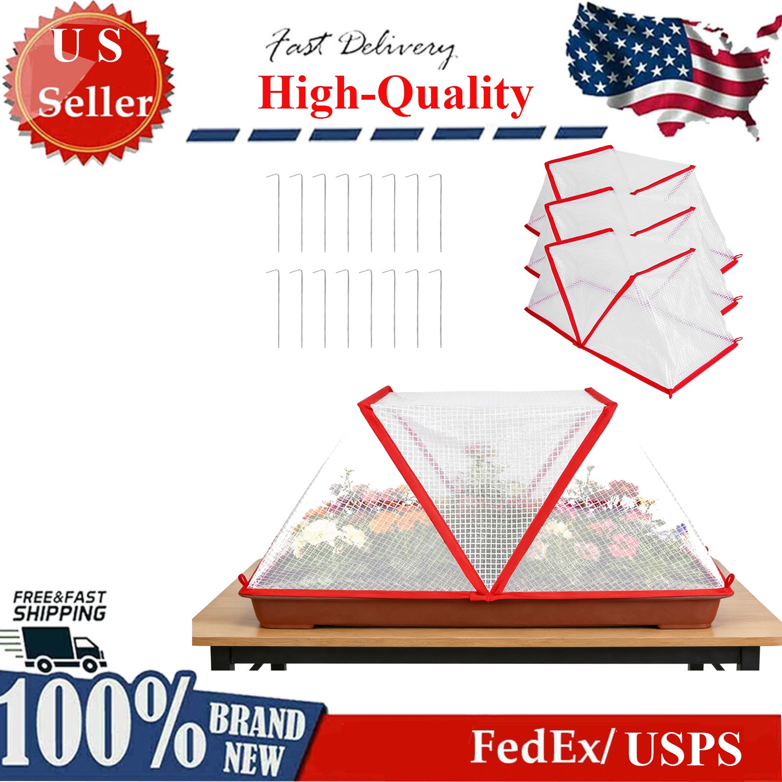 4Pack 31.50×12.99×13.39in Garden Row Accelerator Plants Covers Plant Net