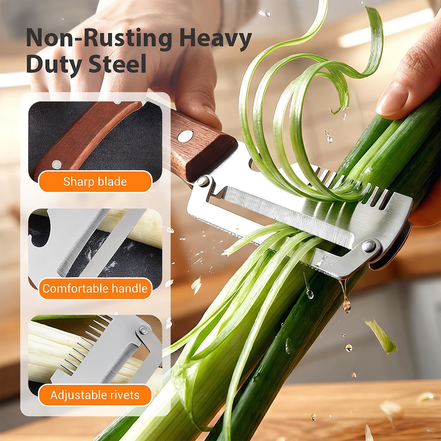 Multi-functional Vegetable Peeler for Kitchen, 2 in 1 Single Blade Peelers Tool