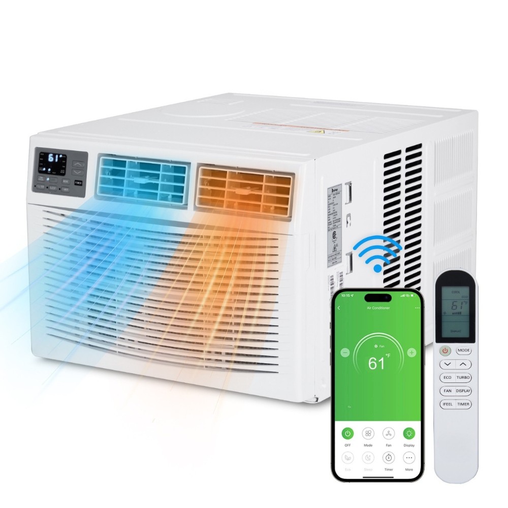 8000 BTU Cooling & Heating Window AC Unit Home Air Conditioner w/ App Control
