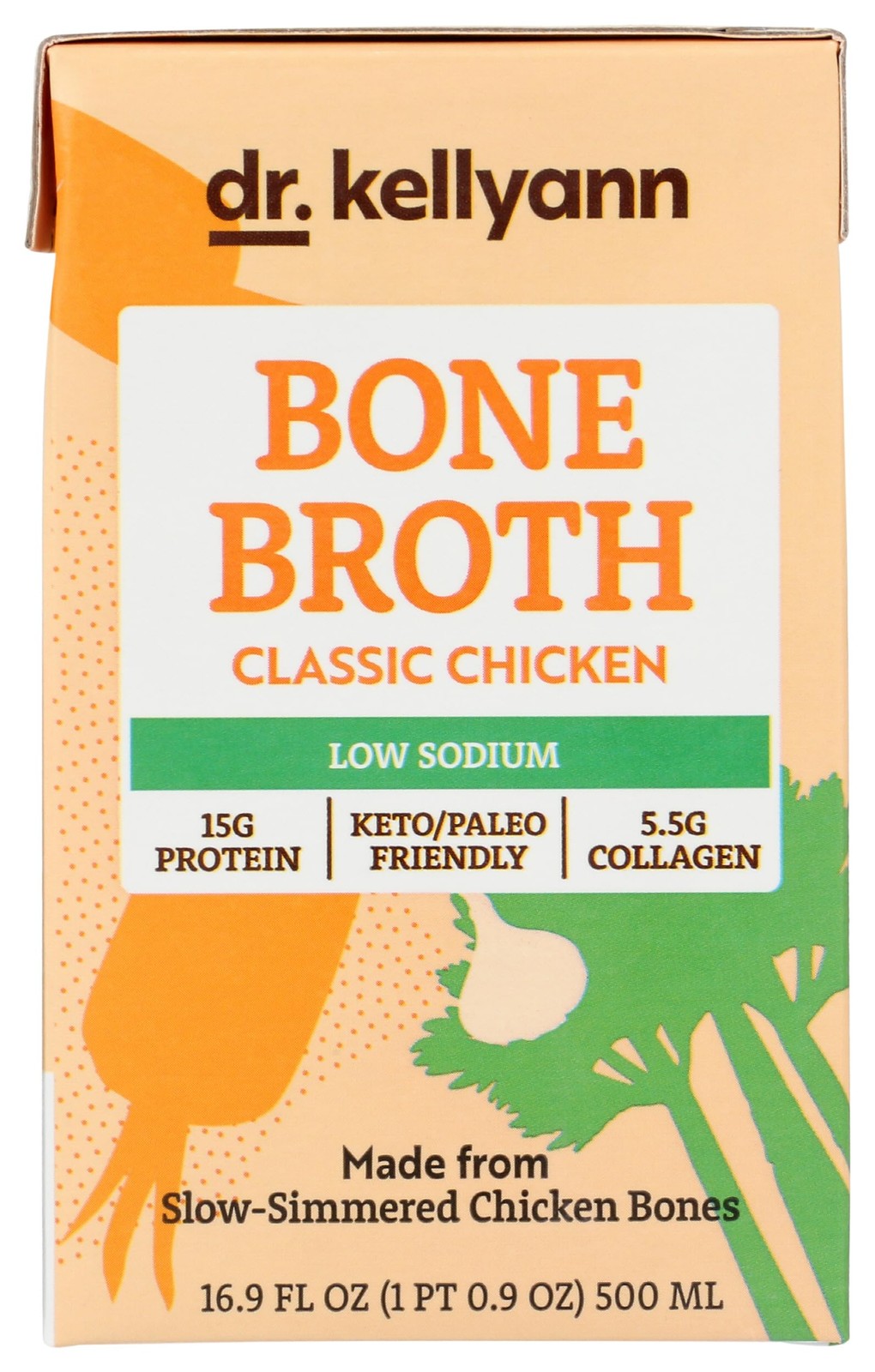 Dr. Kellyann Low Sodium Chicken Bone Broth, 16.9 FZ Fl Oz (Pack of 1)