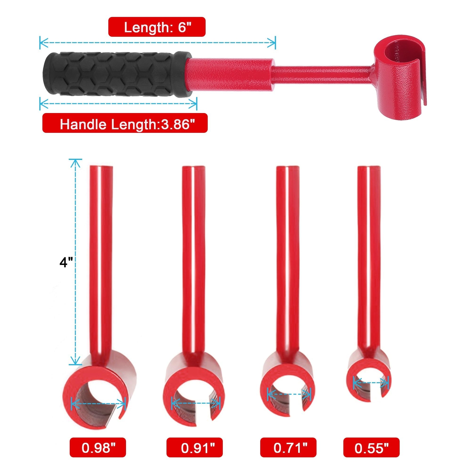 4 in 1 Door Hinge Adjustment Tool, Multi-Size Hinge Adjustment Tool with Rubber