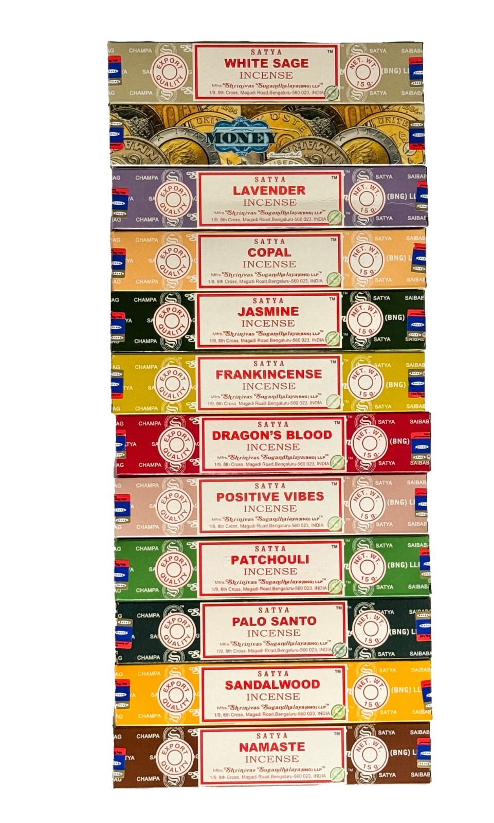 Satya Sai Baba 180 grams Assorted Incense Sticks 12 fragrances Sampler-Free Ship