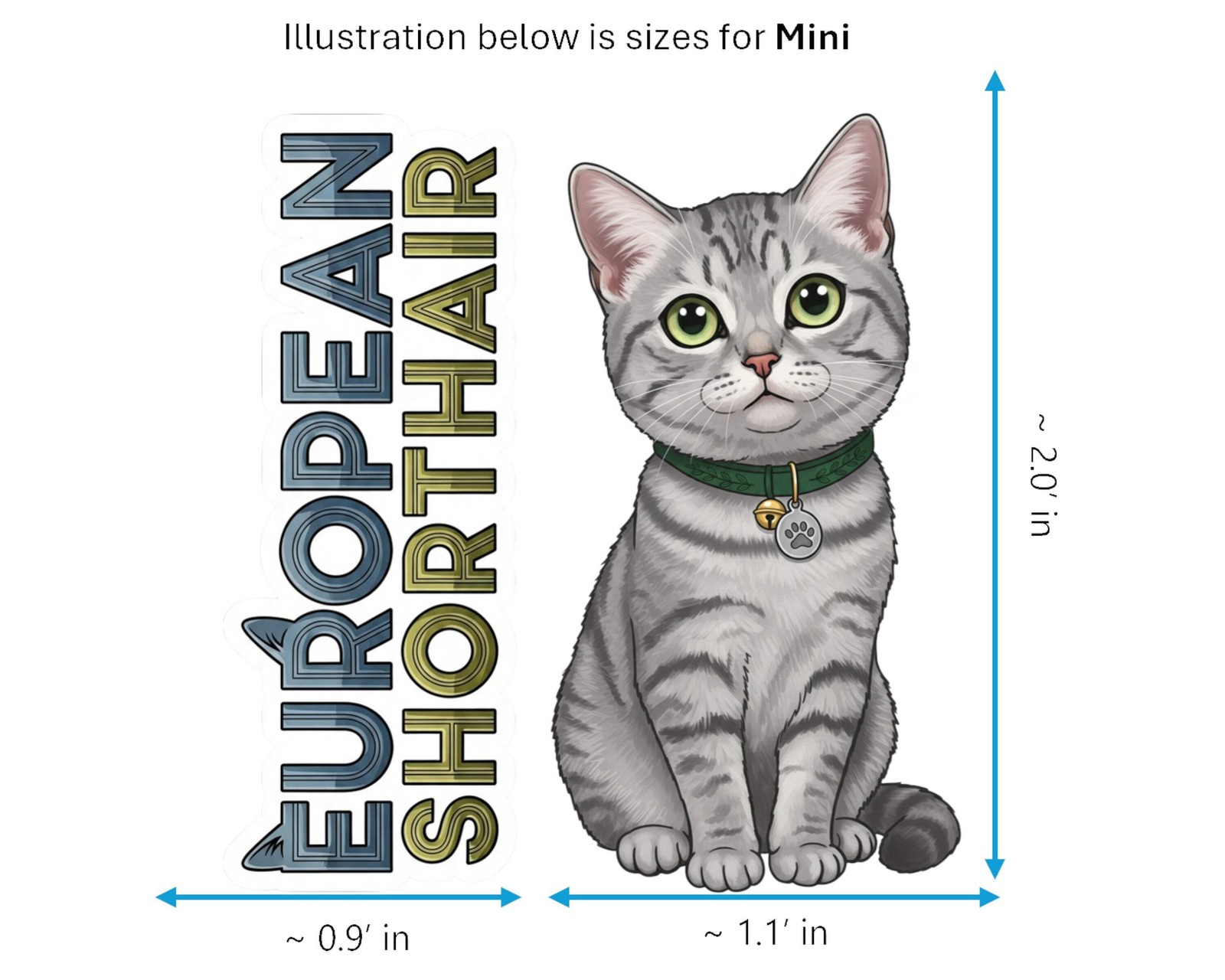 European Shorthair Sticker and Magnet – Original Housecat Purrkins™ – Domestic C