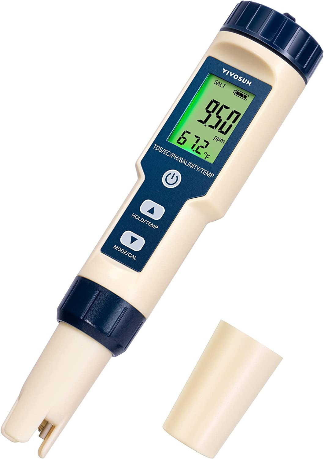 VIVOSUN 5 in 1 LCD Digital PH/TDS/EC/Salinity/Temperature Water Quality Pen