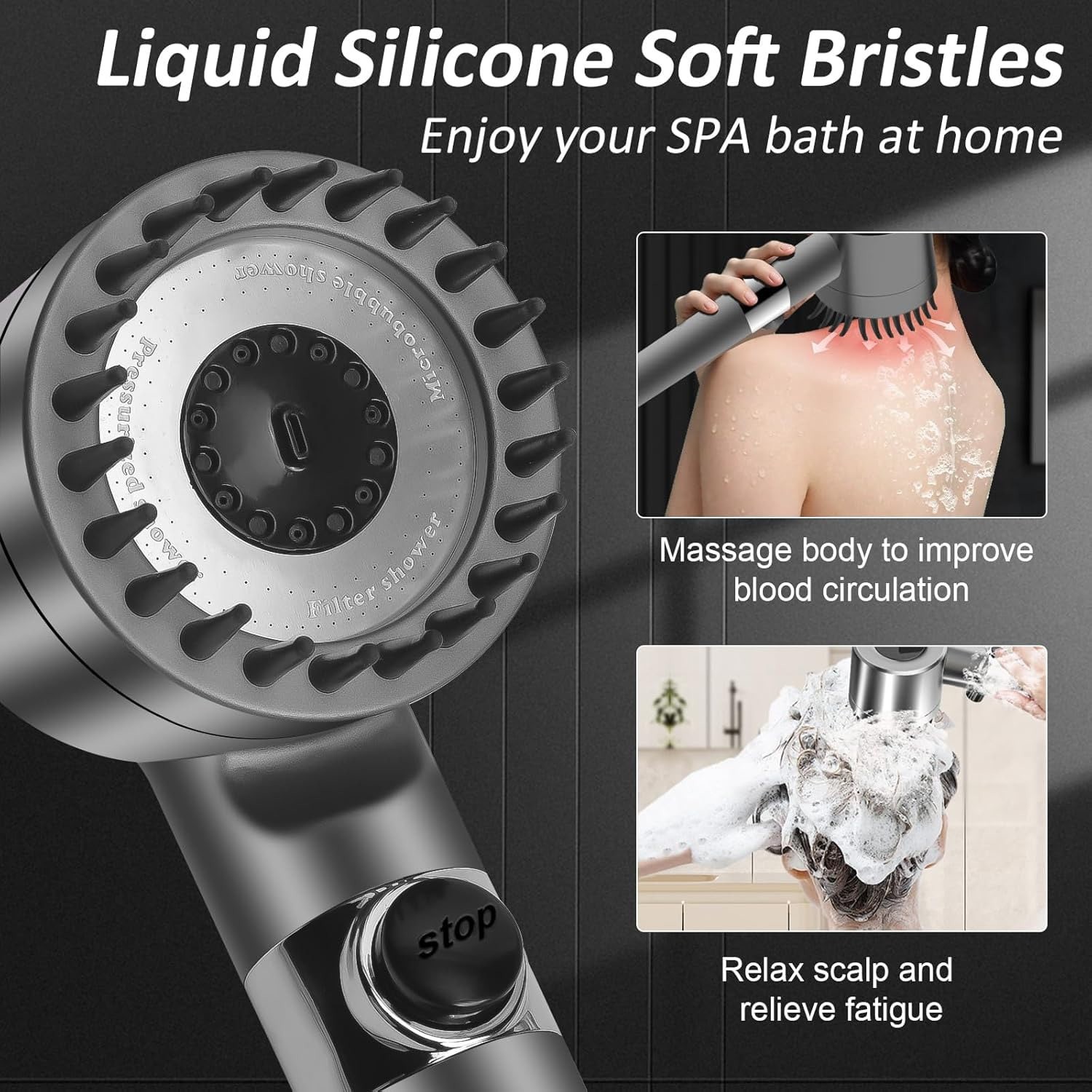2-Pack High Pressure Filtered Handheld Shower Head Set, 12 Replaceable Filters