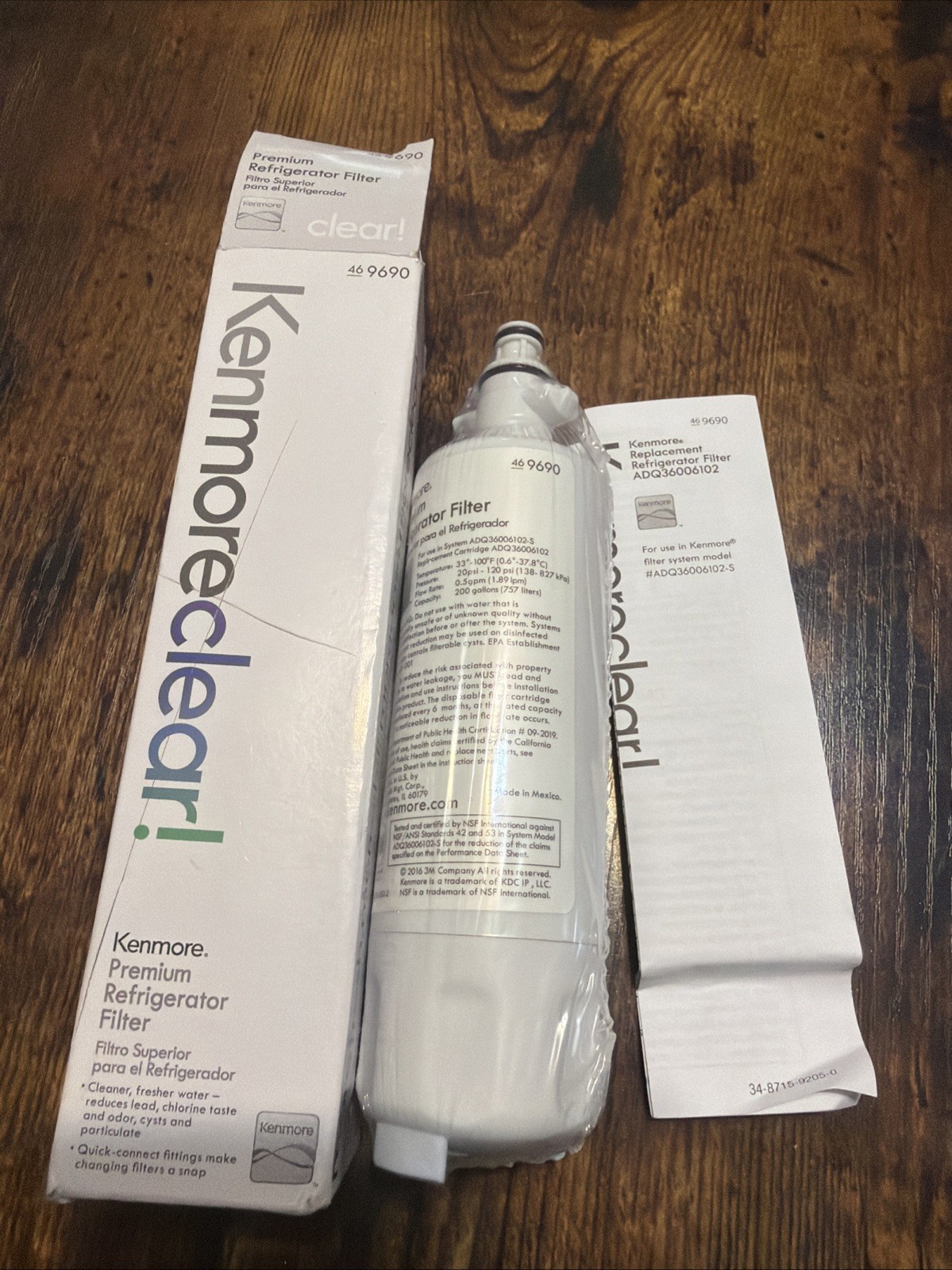 Kenmore 46-9690 Refrigerator Water Filter KenmoreClear ADQ36006102 – New/Sealed
