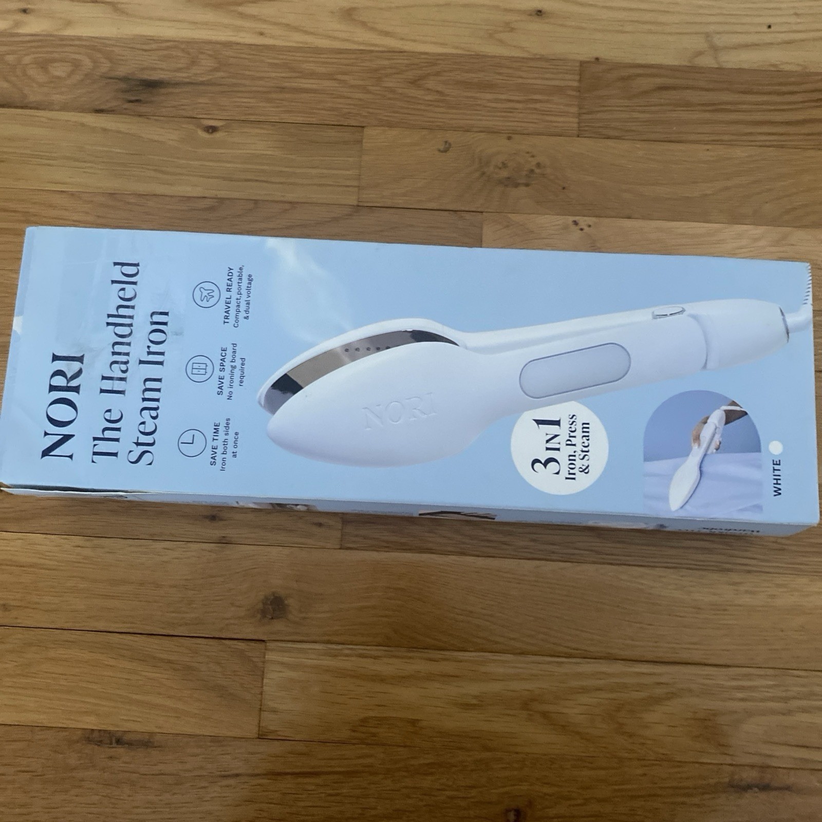 Nori Press Handheld Travel Steam Iron Portable Compact Steamer- White