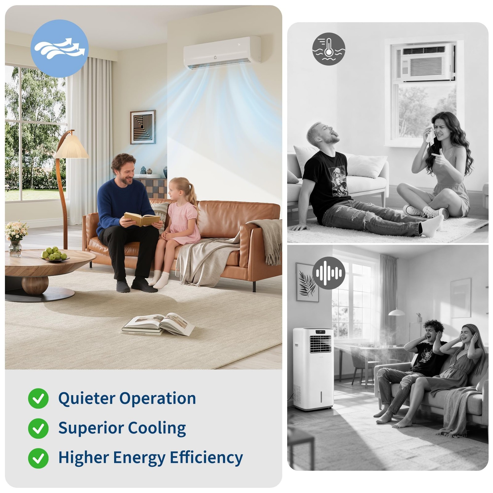 9000 BTU Ductless Mini Split Air Conditioner and Heat Pump AC Inverter 19 SEER2