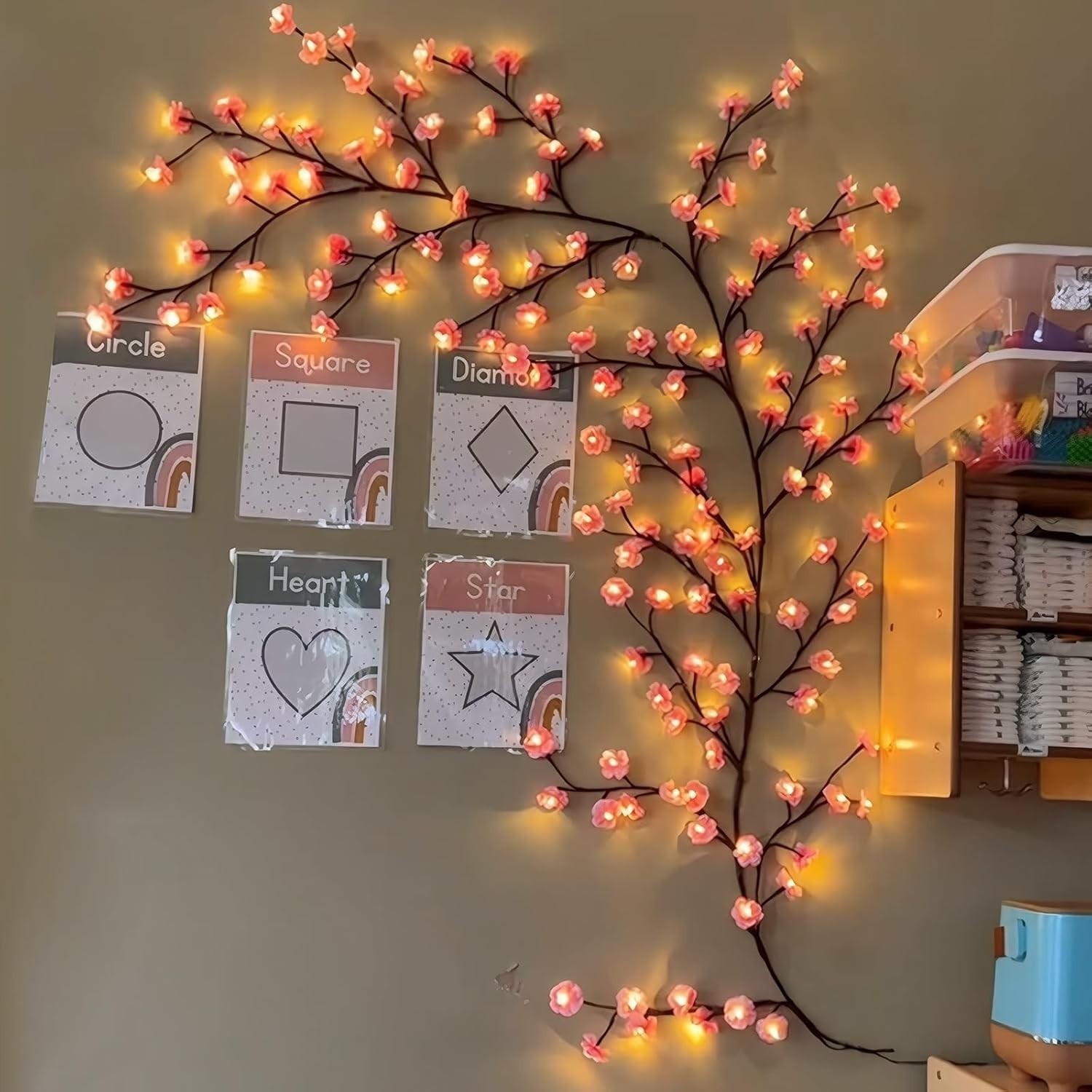 Enchanted Willow Vine Lights for Wall: 96 Led Twinkling Tree Branch Cherry Light