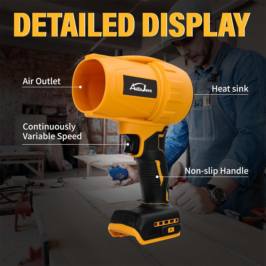 Cordless Handheld Leaf Blower for Dewalt 20V Battery High Volume Blower Air Fan