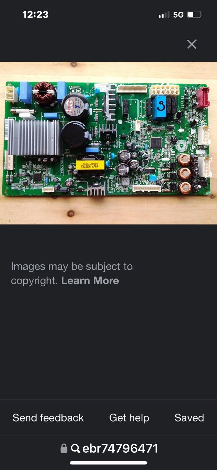 Used LG EBR74796471 REFRIGERATOR MAIN CONTROL BOARD