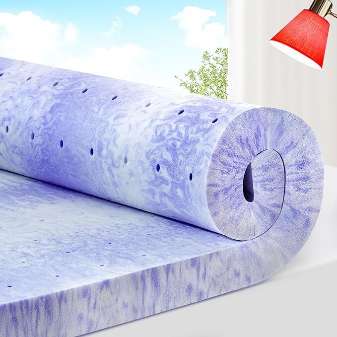 ELEMUSE 2 Inch Ventilated Design Memory Foam Full Size Mattress Topper