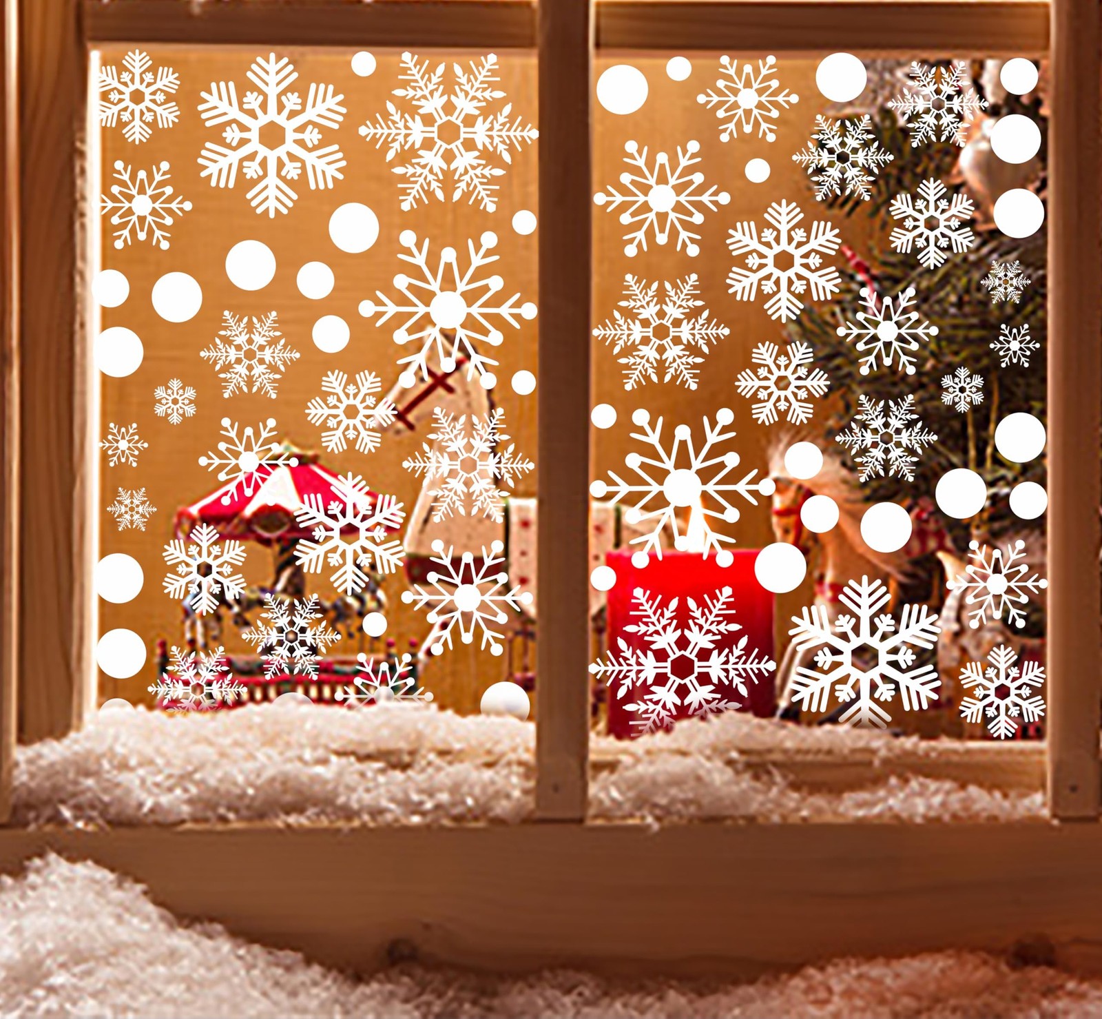 321pcs Christmas Window Decals – 9 Sheets of Snowflakes, Winter & Holiday Des…