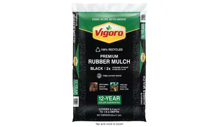 0.8 cu. ft. Black Bagged Recycled Rubber Mulch