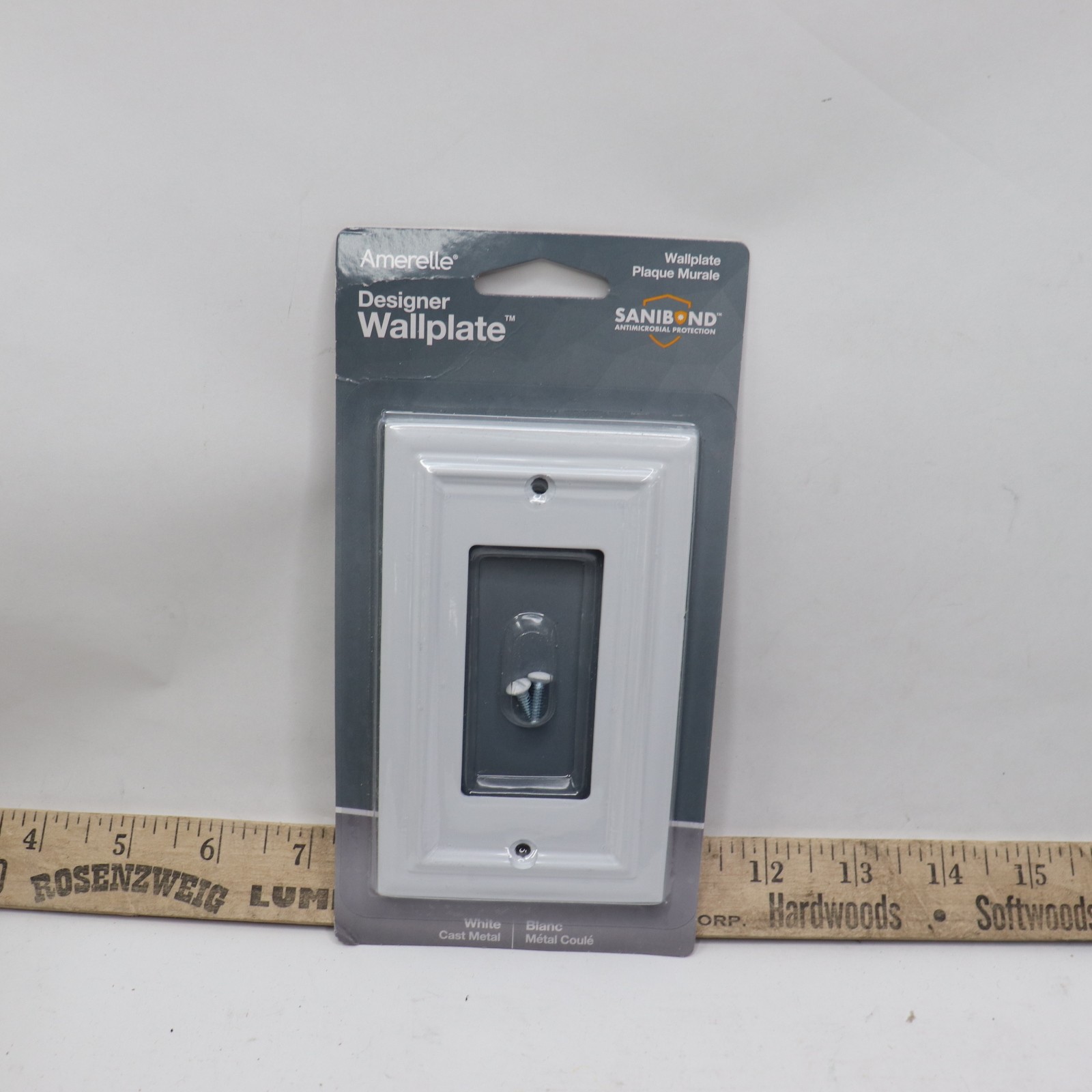 AMERELLE Continental 1 Gang Rocker Metal Wall Plate – White