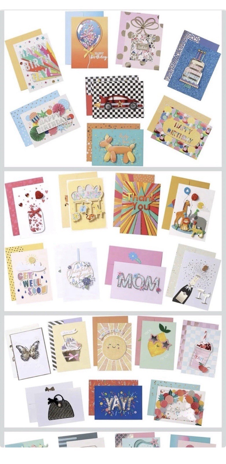 NEW All Occasion Greeting Card Collection, 40ct Hand crafted with envelope & box