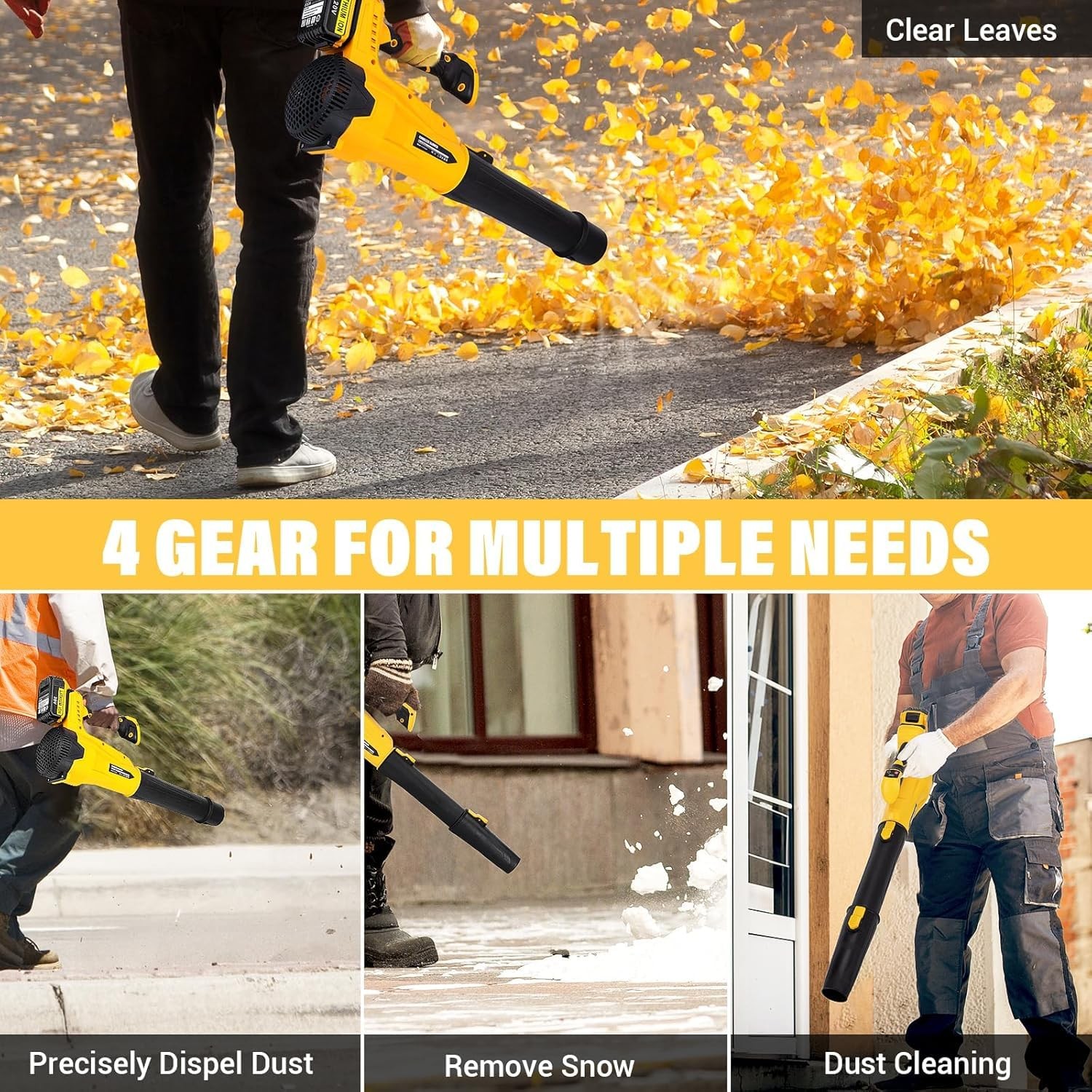 Cordless Leaf Blower Compatible with Dewalt 20V Max Battery, 500CFM/150MPH El…
