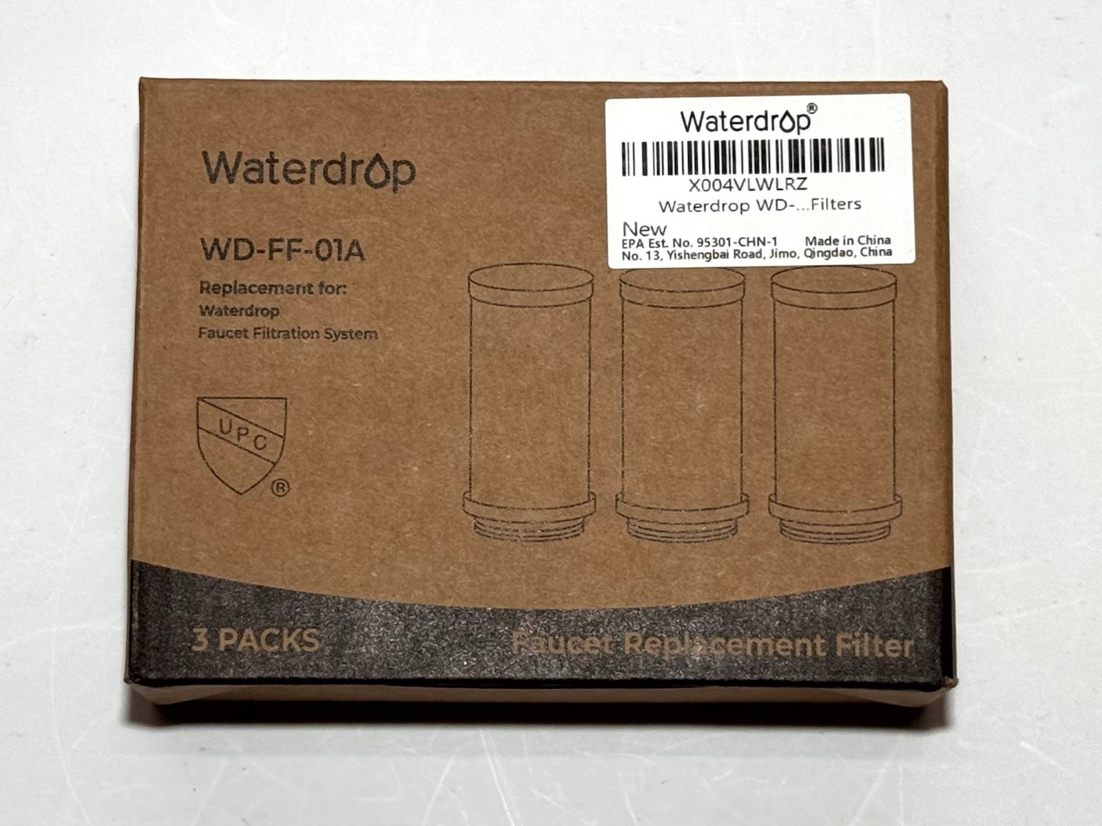 3X WD-FF-01A Waterdrop Replacement Filter for WD-FC-01, 02, 06 NEW (Open Box)