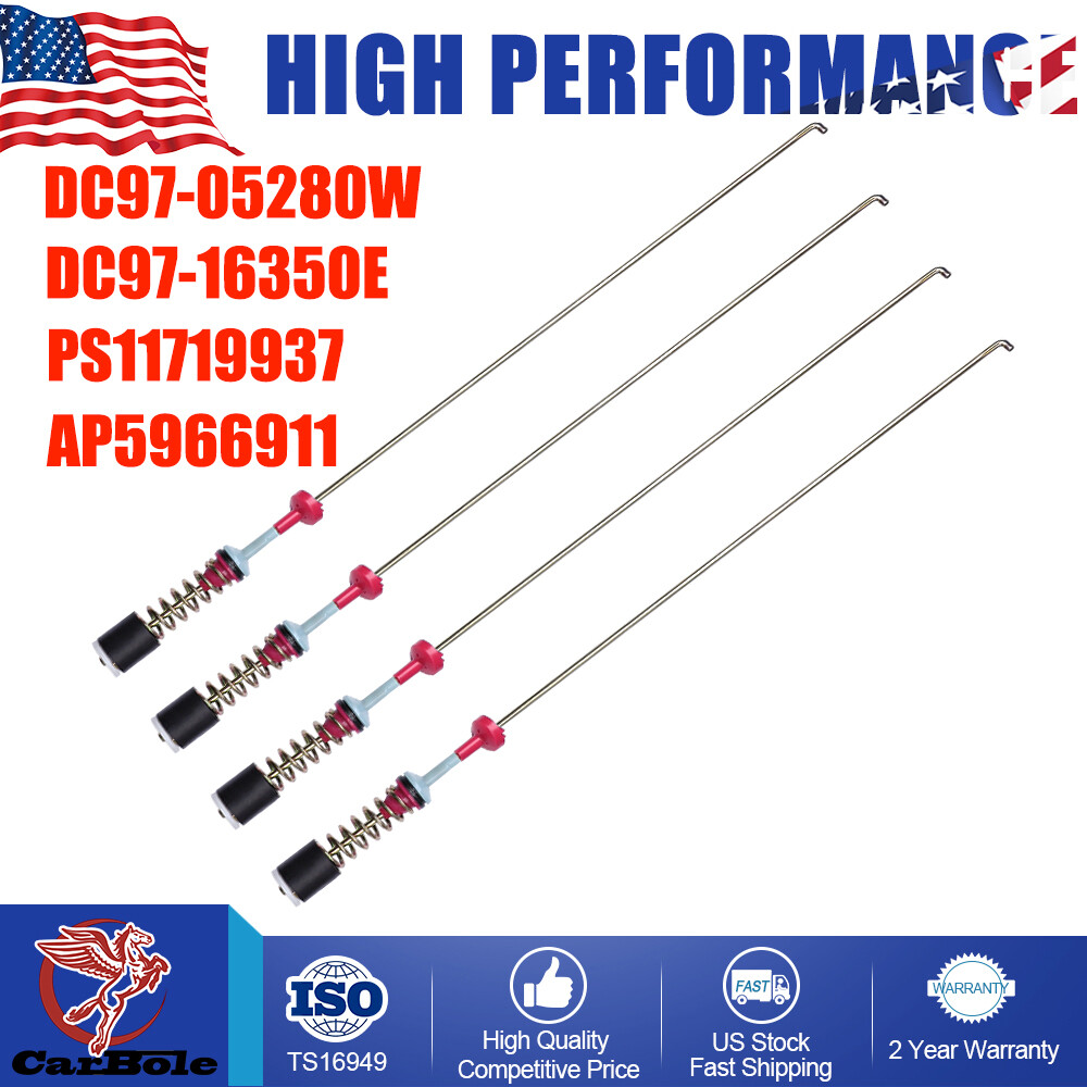 (4 Pack) DC97-05280W Washer Suspension Rod Kit Parts For Samsung DC97-16350E US