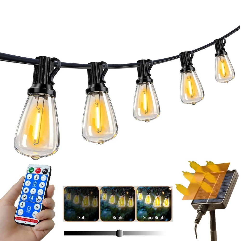 Outdoor Solar String Lights Waterproof Patio with Remote Control ST38 Light bulb