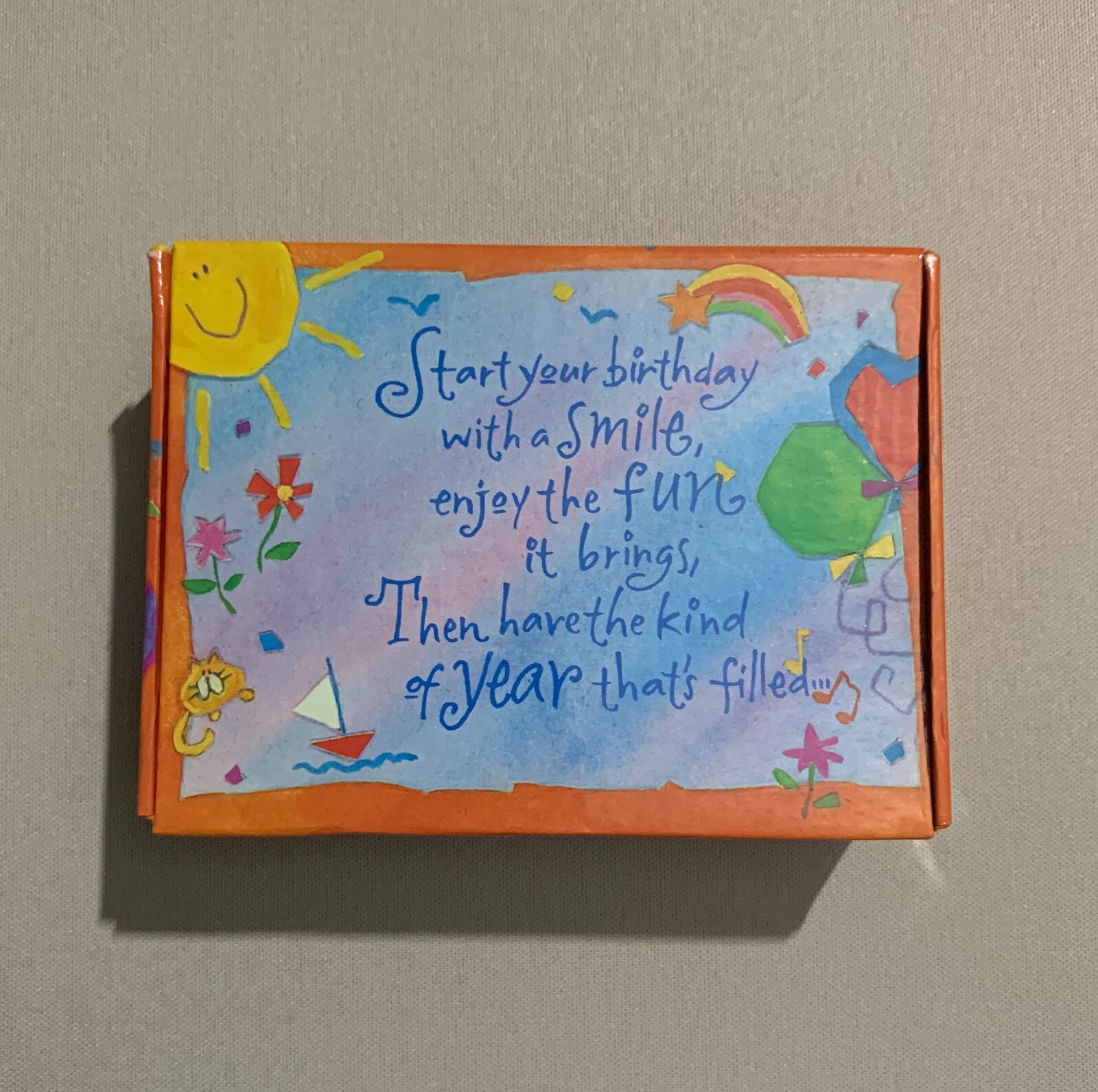 Rare Vintage 1988 Musical Wish Box (High-Density Cardboard & Paper) 3 x 4-inches