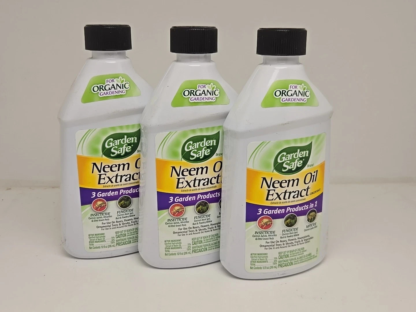 Lot of 3 – Organic Garden Safe Neem Oil Extract Concentrate 10 Oz Insecticide
