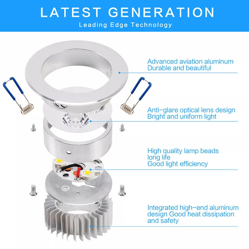 Dimmable LED Downlight Recessed Ceiling Light 9/12/15W Lamp Spotlight AC85-265V