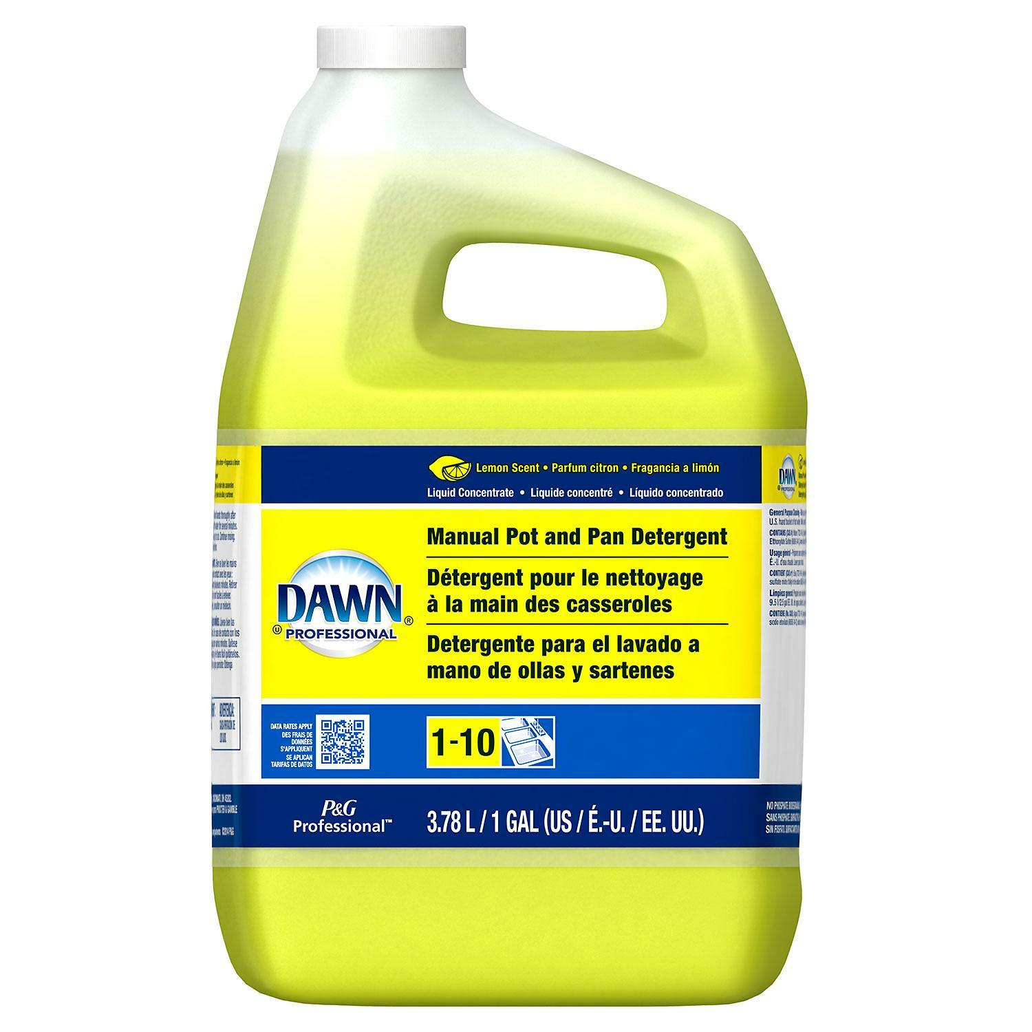 (ONE GALLON) Dawn MANUEL POT & PAN Soap Dish washing Liquid, LEMON SCENT