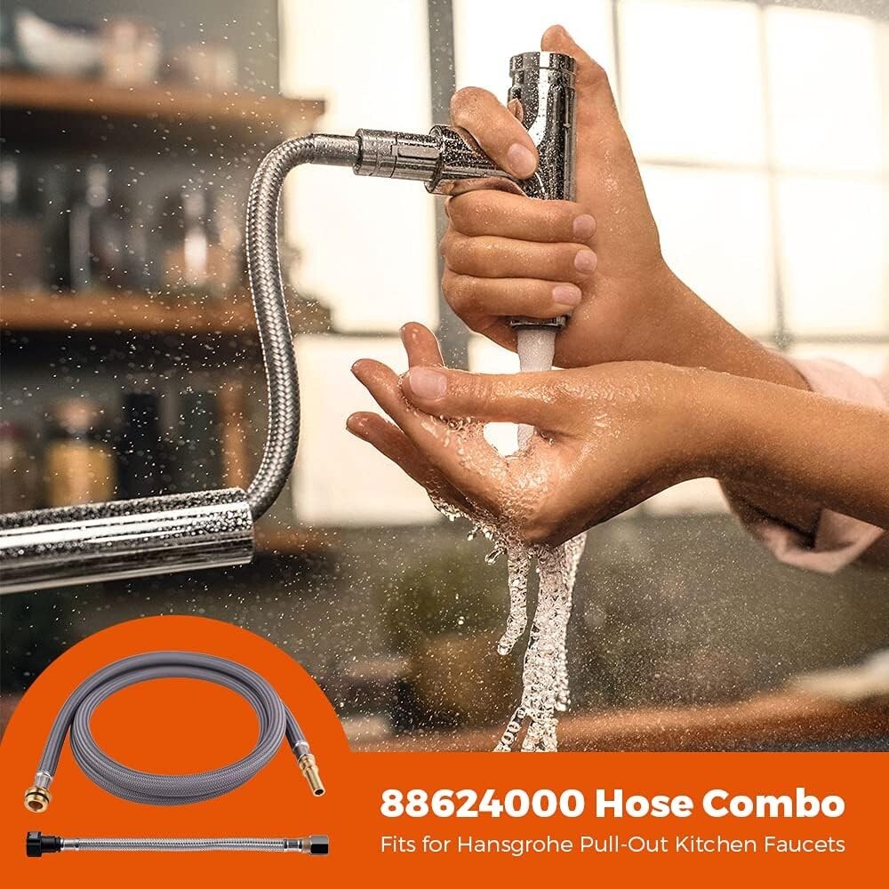 NSF-Certified Pull-Out Hose Combo for Hansgrohe Faucets – 59 Inch & 10.5 Inch