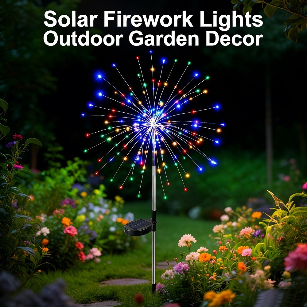 Outdoor Solar Firework Lights Waterproof LED Garden Pathway Light for Yard Patio