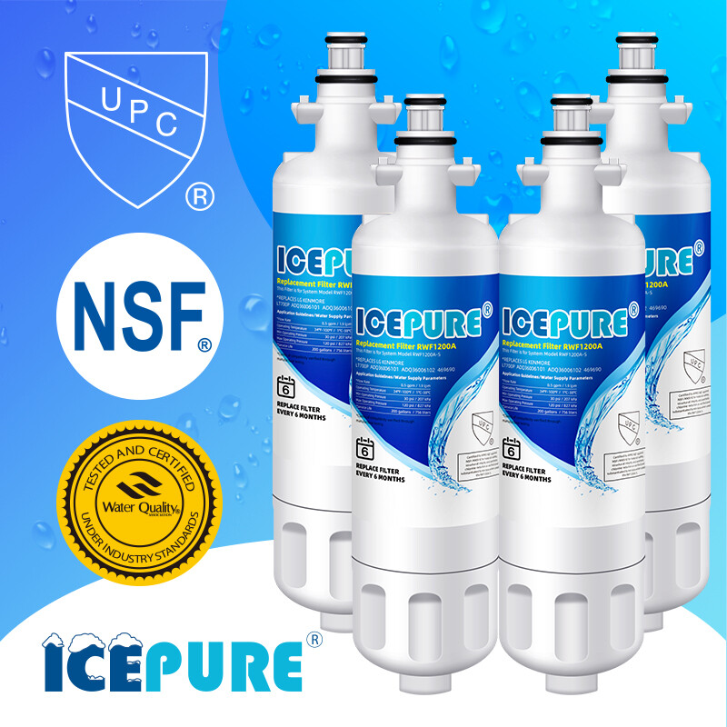 4 Pack Fit For LG LT700P ADQ36006101 Kenmore 46-9690 Icepure Water Filter