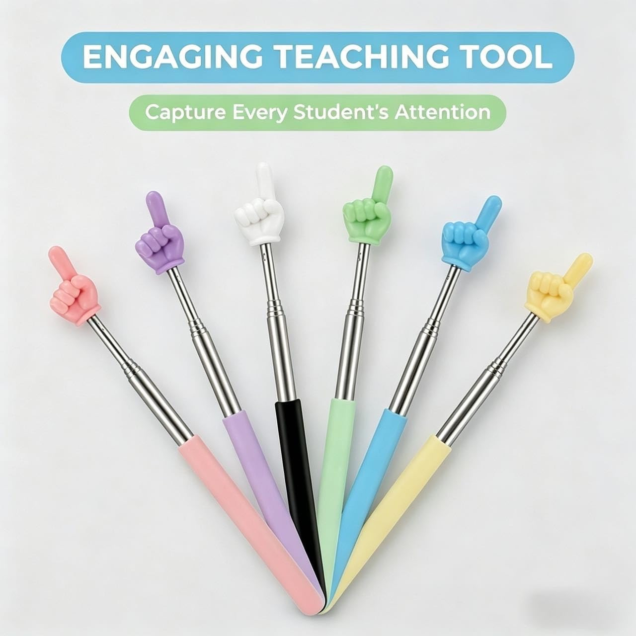 6PCS Pointer Finger Stick – Multipurpose Teacher Pointer Stick, Classroom Pointe