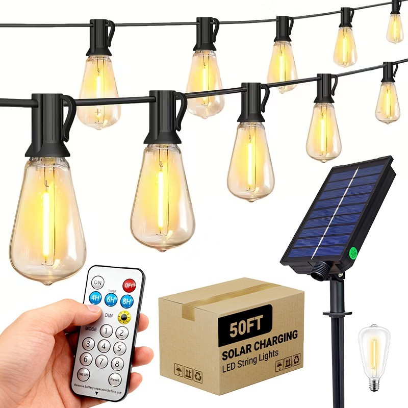 Solar Powered LED String Lights, ST38 Outdoor Waterproof for Patio, Yard, Porch