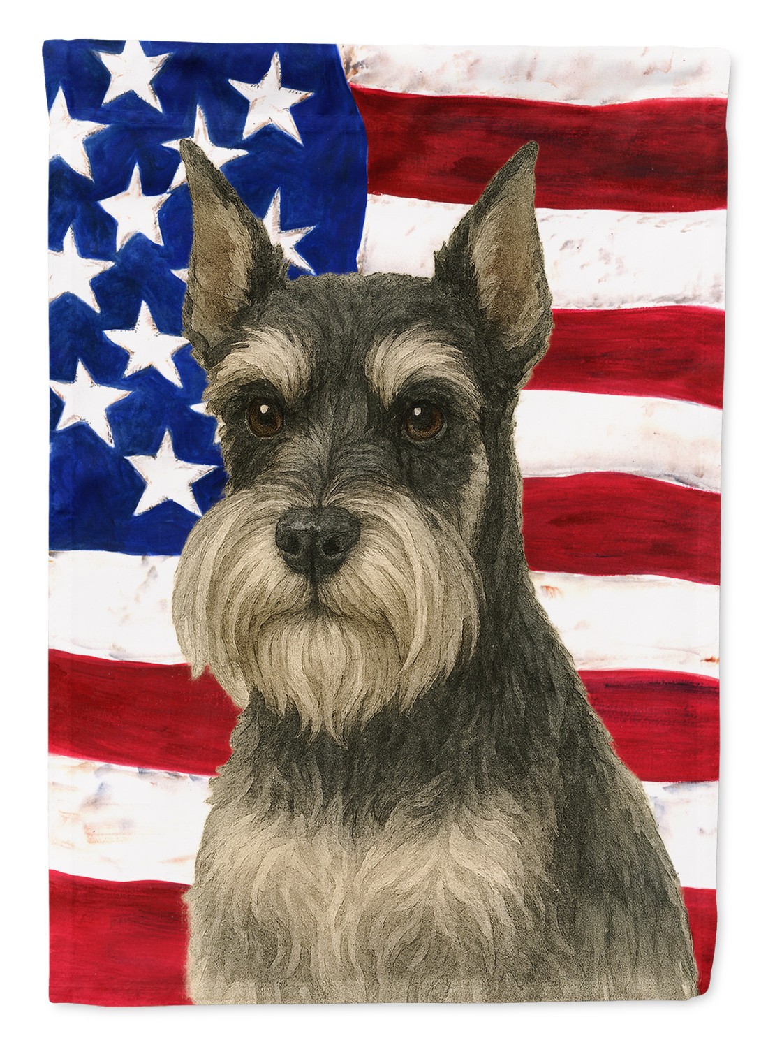 Schnauzer Black/Silver American Flag