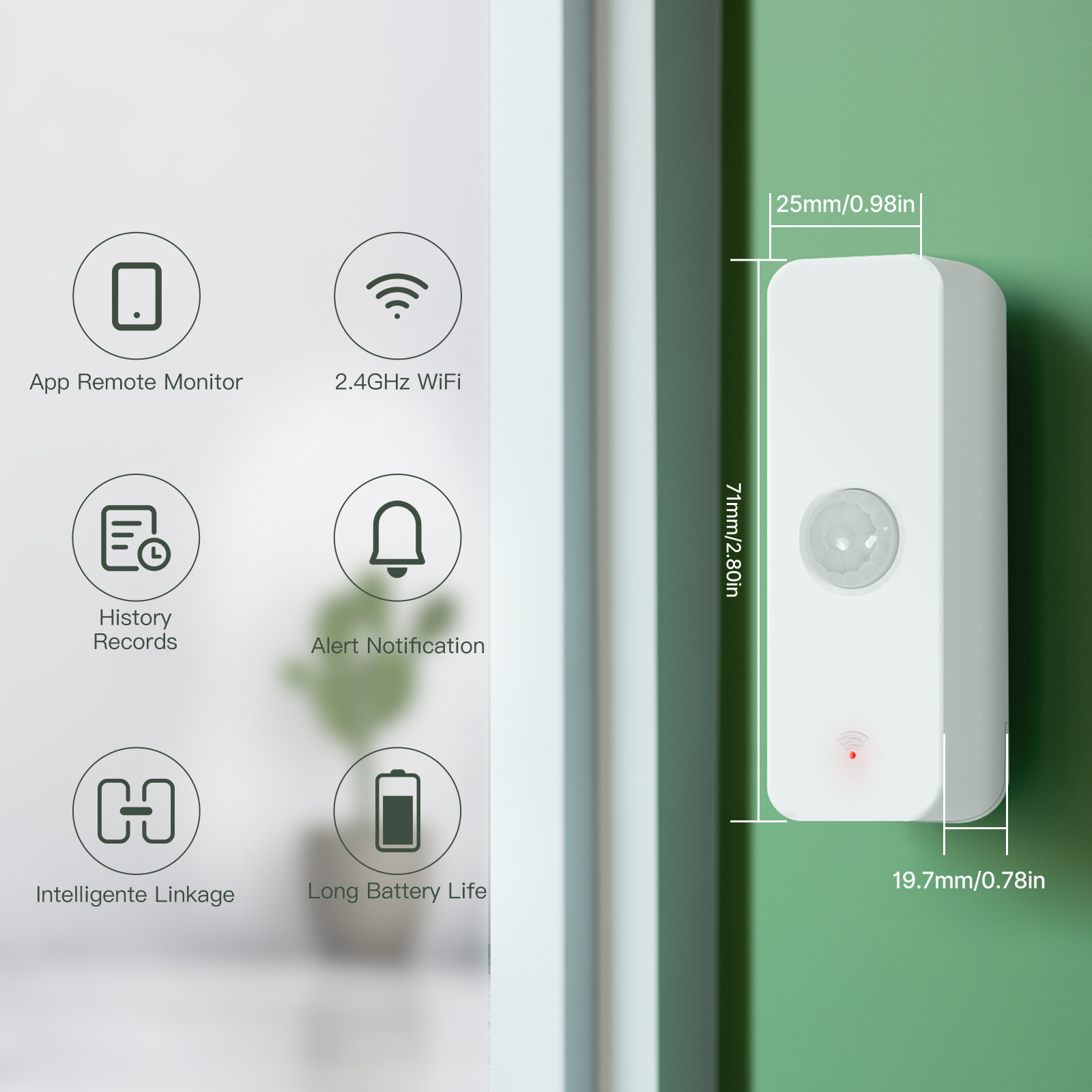 MOES WiFi Smart Wireless Motion Sensor Human Body IR Detector APP Remote Monitor