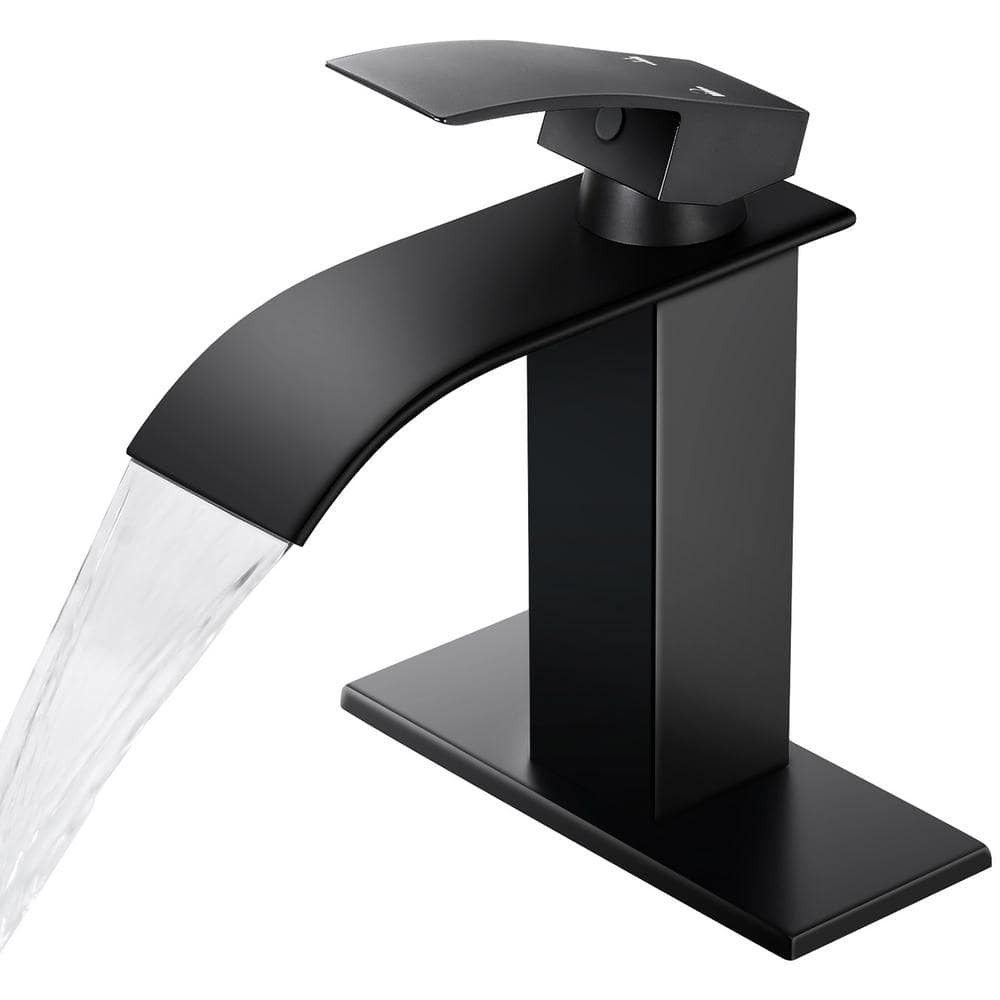 AKLFGN Waterfall Single Handle Single Hole Low-Arc Bathroom Faucet Bathroom