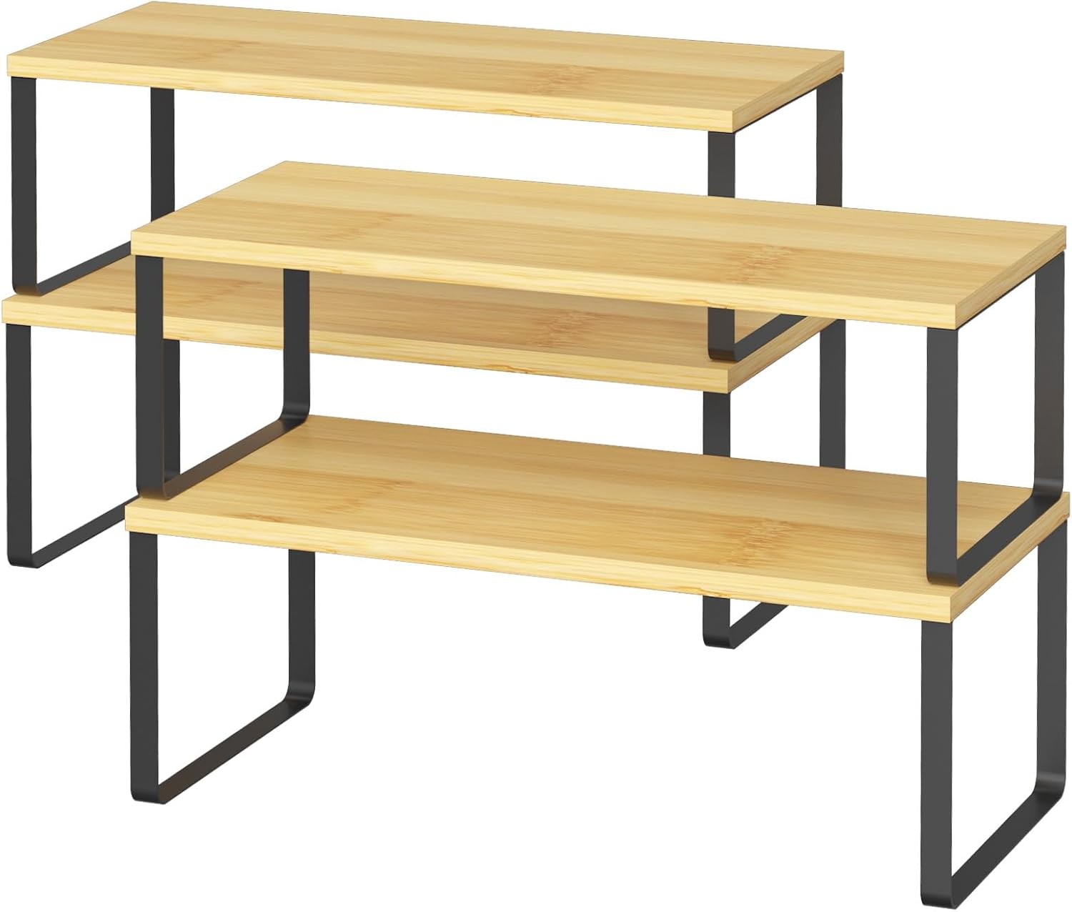 4 PCS Kitchen Cupboard Organizer Stackable Expandable Storage Shelf Rack Pantry