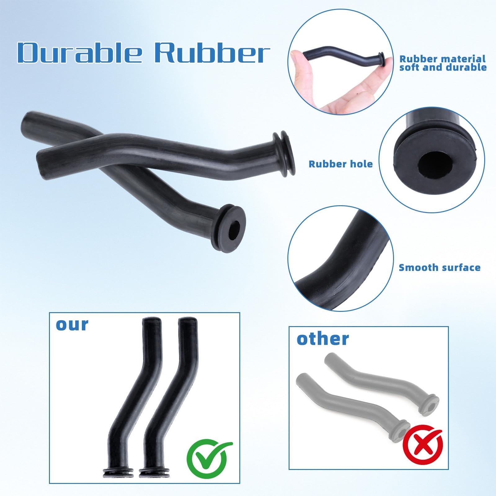 Vacuum Hose 596163 Compatible with Briggs & Stratton, John 3 inches, Black