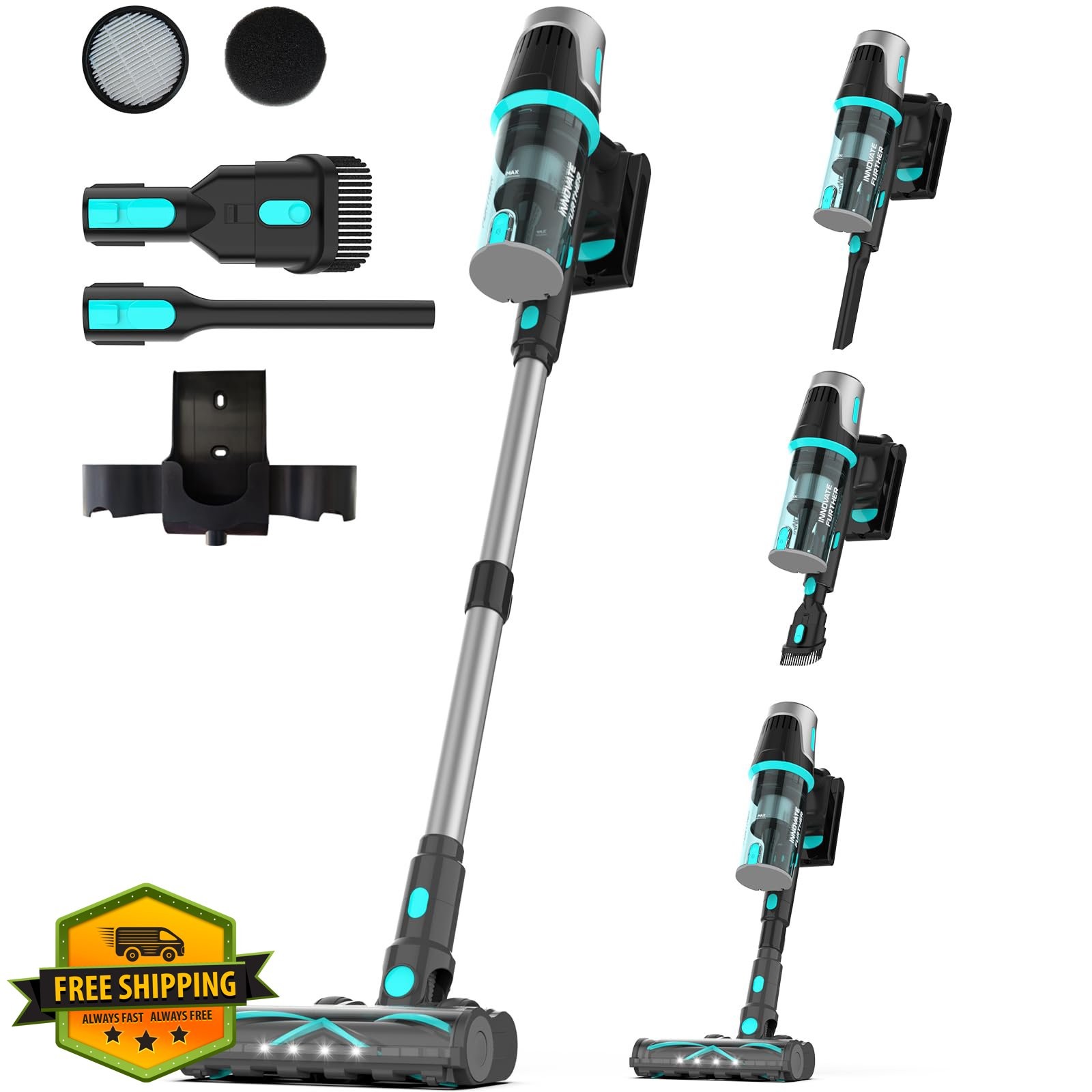 Bagotte Green Cordless Vacuum Cleaner 65KPa