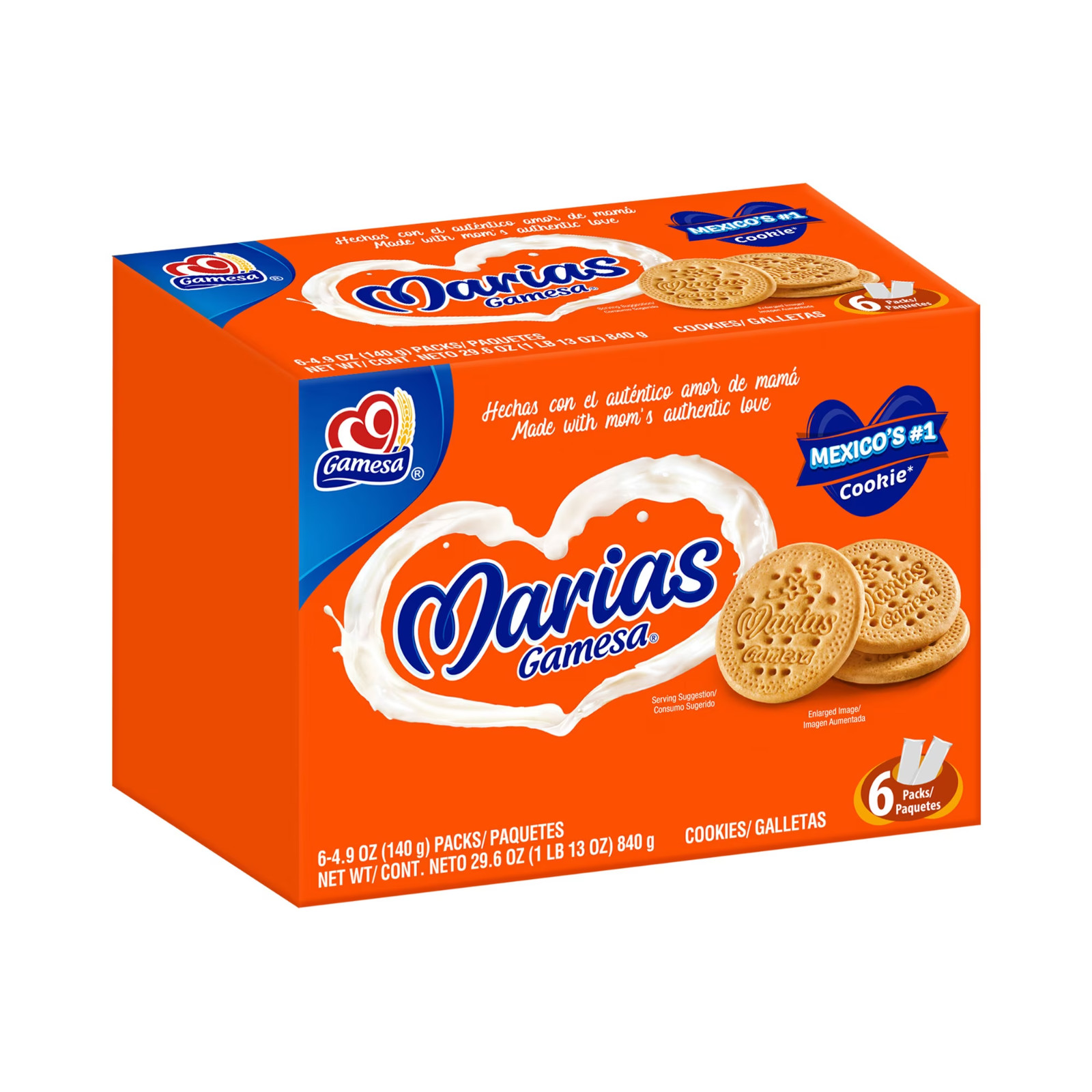 Gamesa Marias Cookies 4.9 oz, 6 Count (128 cookies)