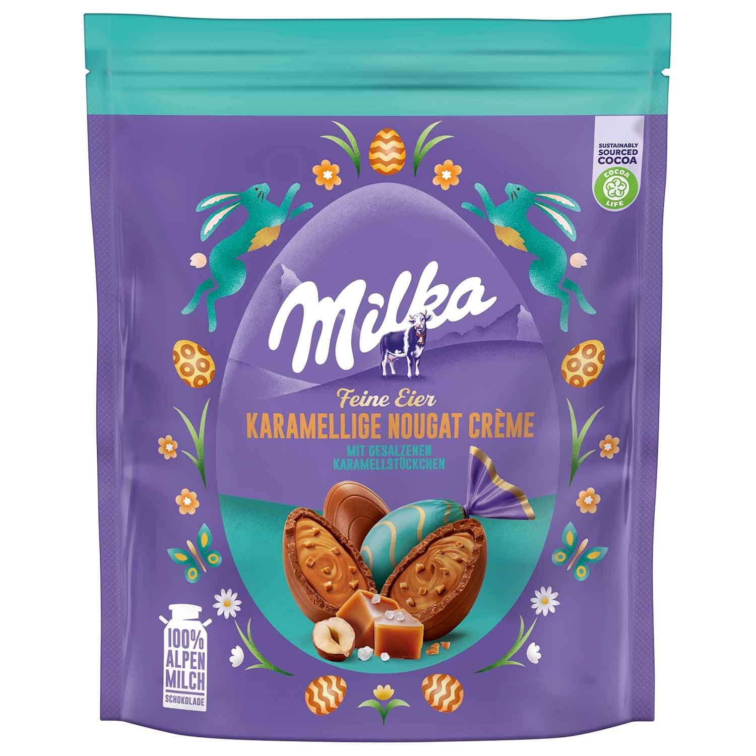 Milka chocolate EASTER EGGS with CARAMEL NOUGAT CREAM filling-90g-FREE SHIPPING