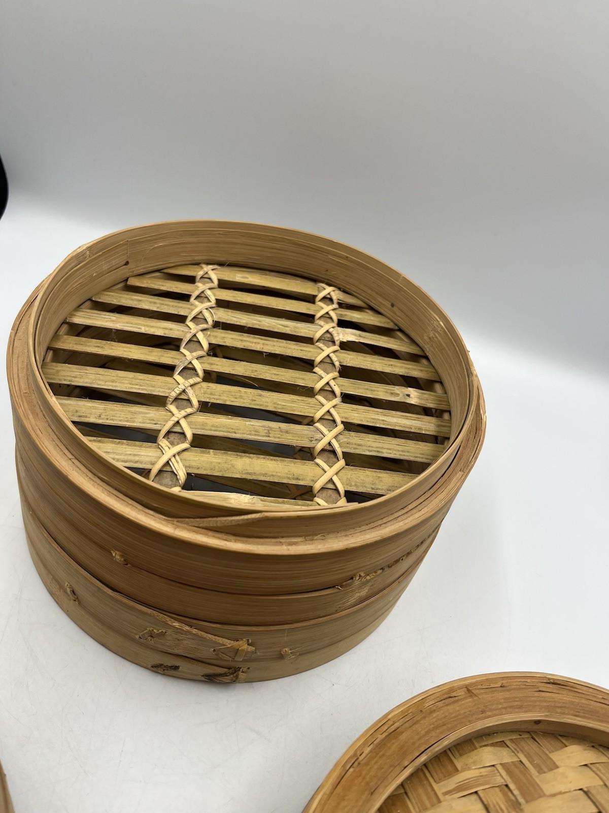 VINTAGE Full Set Bamboo Steamer Authentic Chinese Asian Cuisine -6 Tier SEE ALL