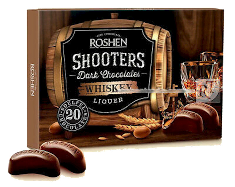 ROSHEN Chocolate *SHOOTERS* With WHISKEY GIFT BOX Made in Ukraine 150g