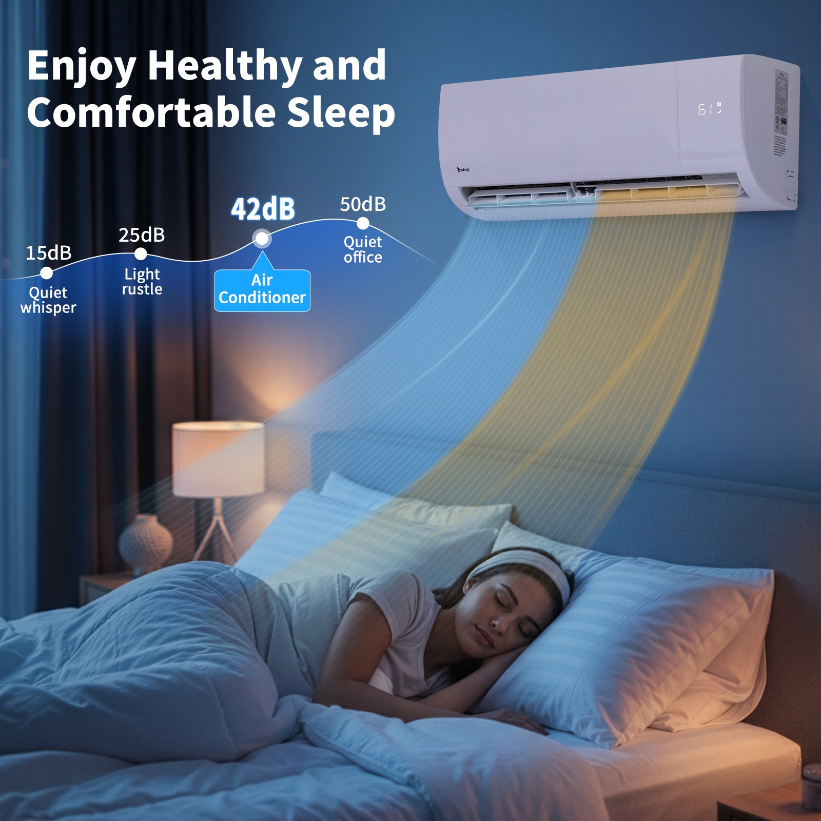 9000 BTU AC Ductless Mini Split Air Conditioner and Heat Pump 19 SEER2 115 VOLT
