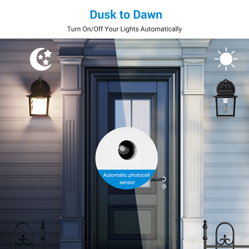 DEWENWILS Dusk to Dawn Bulb Socket Outdoor Automatic Light Sensor Socket 2/4Pack