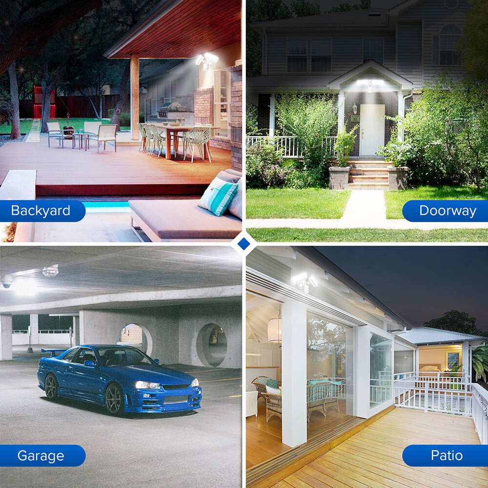 38W Motion Sensor LED Security Light Dusk to Dawn Outdoor 4 IN 1 Mode Floodlight