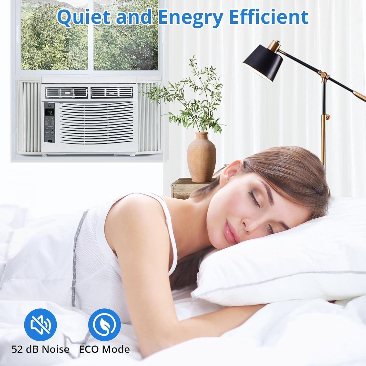 Window Air Conditioner 6000 BTU Remote Control 3 Speed White ACWM60000 Unit Feet