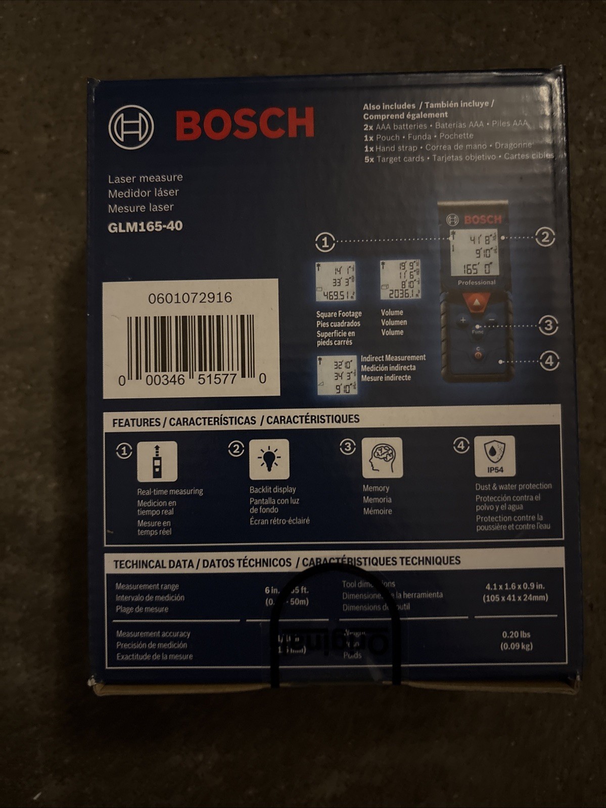 Bosch GLM165-40 Blaze 165ft Ergonomic Cordless Laser Measure Brand NEW & Sealed