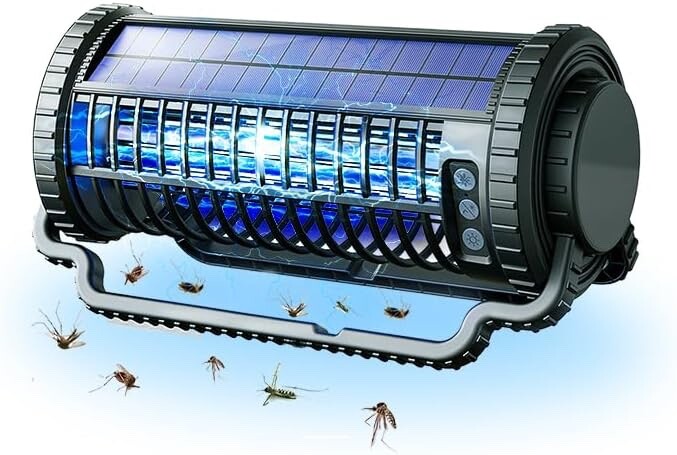 Solar Bug Zapper Outdoor Indoor, 4800V Effective Mosquito Zapper, Cordless